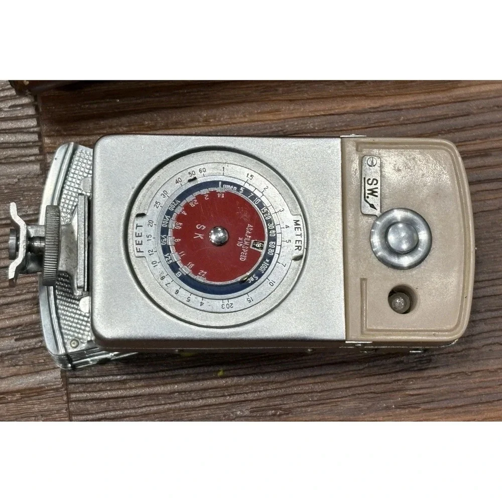 Vintage Hermes Exposure Rangefinder Fan CombiMeter IIa LOOK Japan + Leather Case